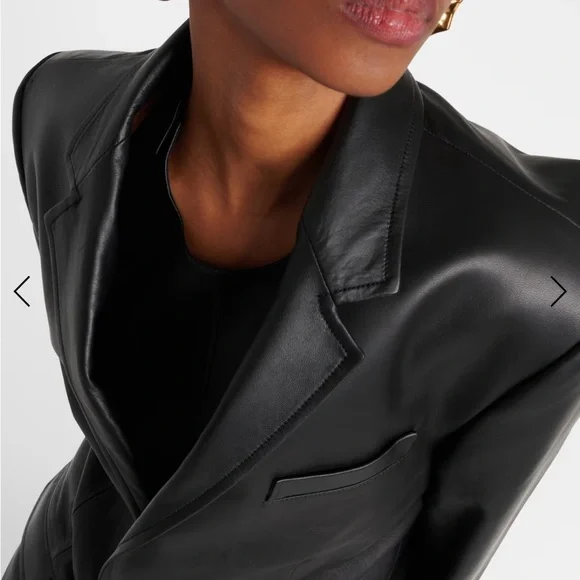 NYC Black Leather Oversized Blazer - Picture 6 of 6